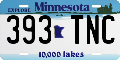 MN license plate 393TNC