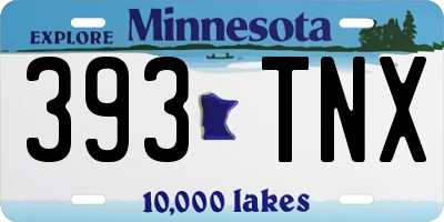 MN license plate 393TNX