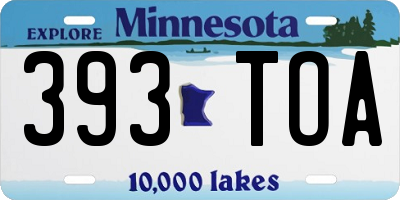 MN license plate 393TOA