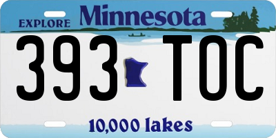 MN license plate 393TOC