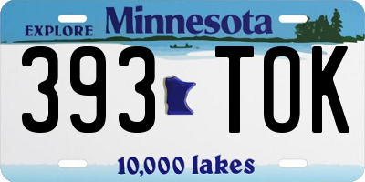 MN license plate 393TOK