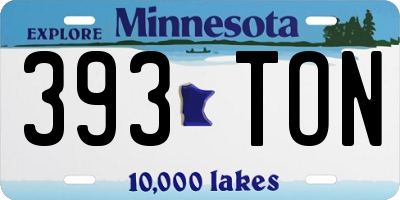 MN license plate 393TON