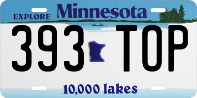 MN license plate 393TOP