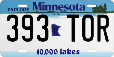 MN license plate 393TOR