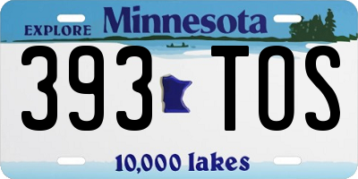 MN license plate 393TOS