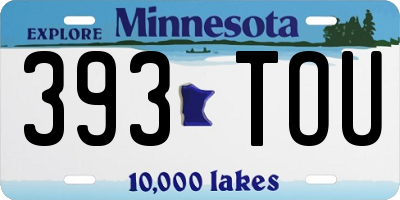 MN license plate 393TOU