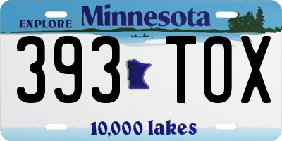 MN license plate 393TOX