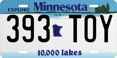 MN license plate 393TOY