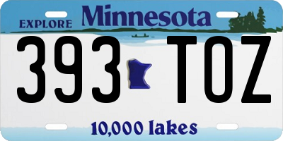 MN license plate 393TOZ