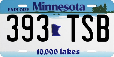 MN license plate 393TSB