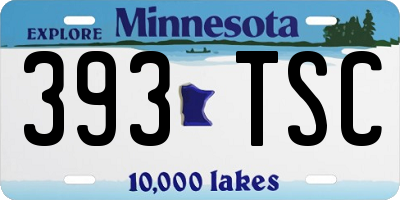 MN license plate 393TSC