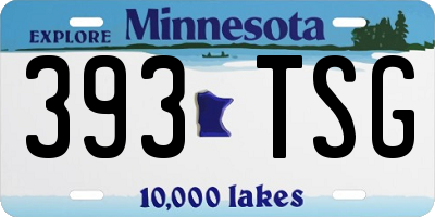 MN license plate 393TSG