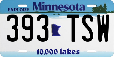 MN license plate 393TSW