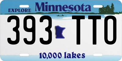 MN license plate 393TTO