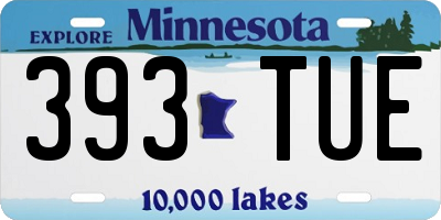 MN license plate 393TUE