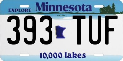 MN license plate 393TUF