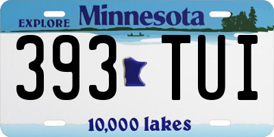 MN license plate 393TUI