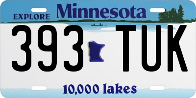 MN license plate 393TUK