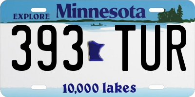 MN license plate 393TUR