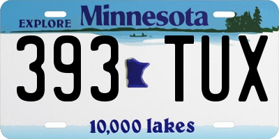 MN license plate 393TUX