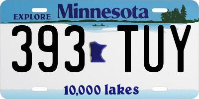 MN license plate 393TUY