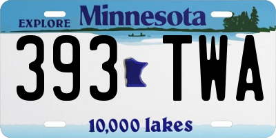 MN license plate 393TWA