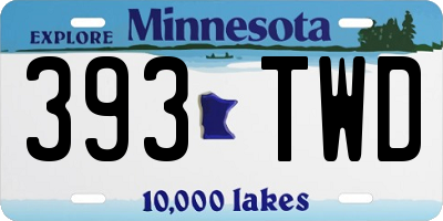 MN license plate 393TWD