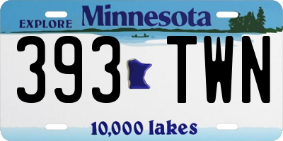 MN license plate 393TWN