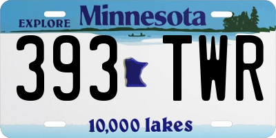 MN license plate 393TWR