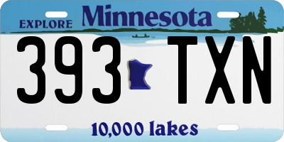 MN license plate 393TXN