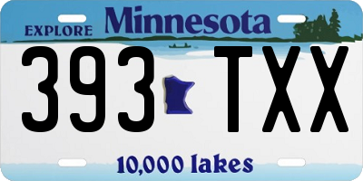 MN license plate 393TXX