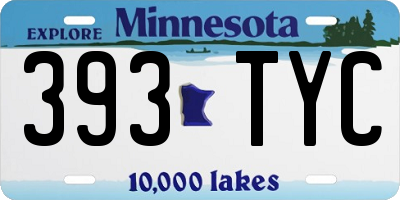 MN license plate 393TYC