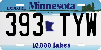 MN license plate 393TYW