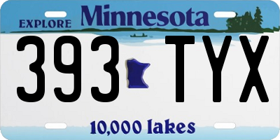 MN license plate 393TYX