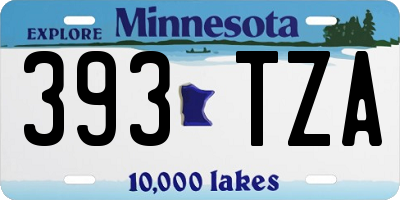 MN license plate 393TZA