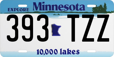 MN license plate 393TZZ