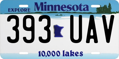MN license plate 393UAV