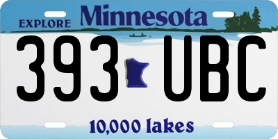 MN license plate 393UBC