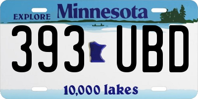 MN license plate 393UBD