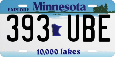 MN license plate 393UBE