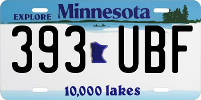 MN license plate 393UBF
