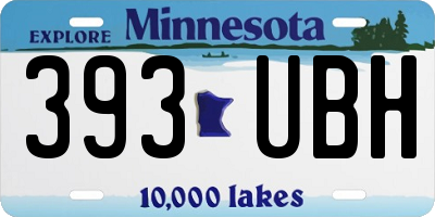 MN license plate 393UBH