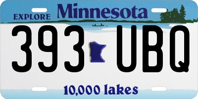 MN license plate 393UBQ