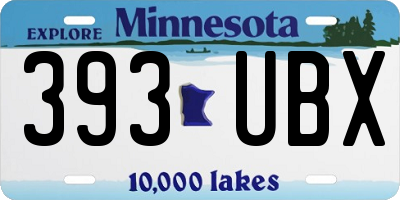 MN license plate 393UBX