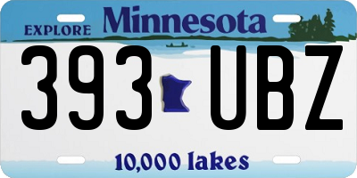 MN license plate 393UBZ