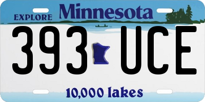 MN license plate 393UCE