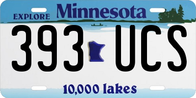 MN license plate 393UCS