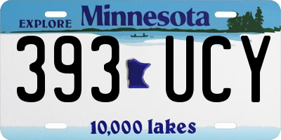 MN license plate 393UCY