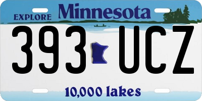 MN license plate 393UCZ