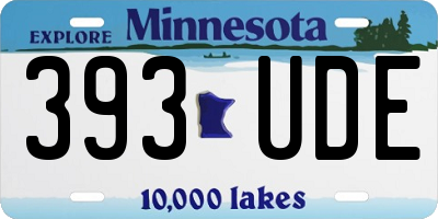 MN license plate 393UDE
